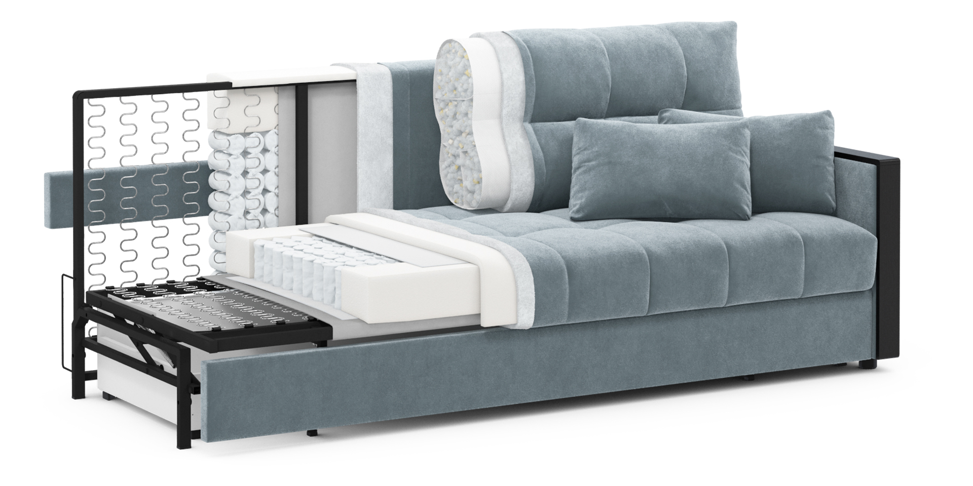 Диван прямой с декором